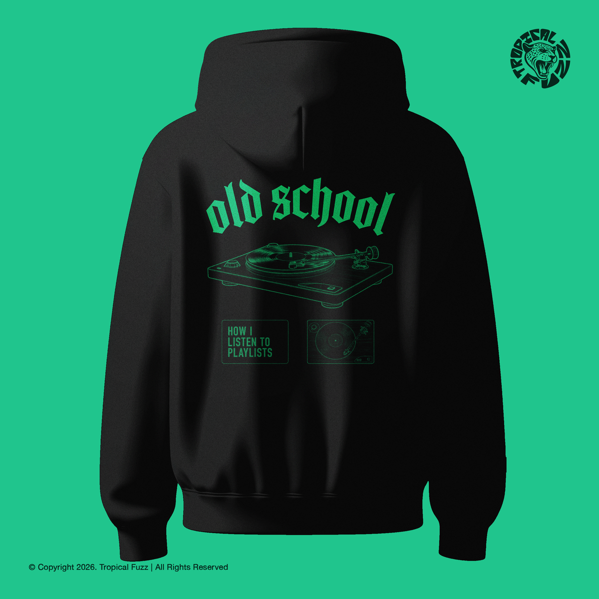Old School – Unisex Zip Hoodie – Black