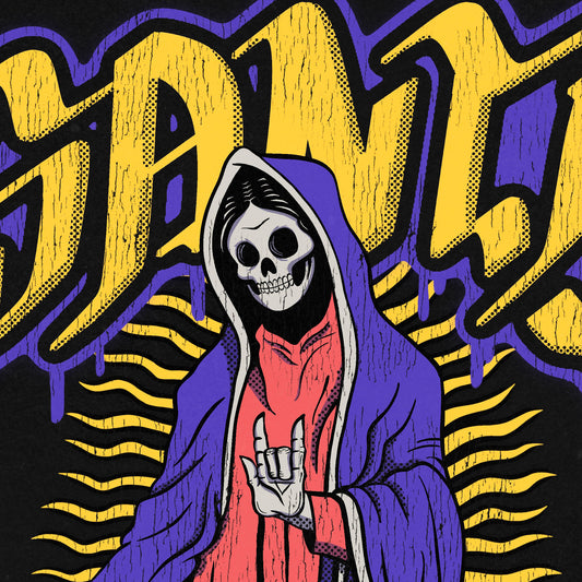 SANTA MUERTE Unisex 180g T-shirt 100% Cotton