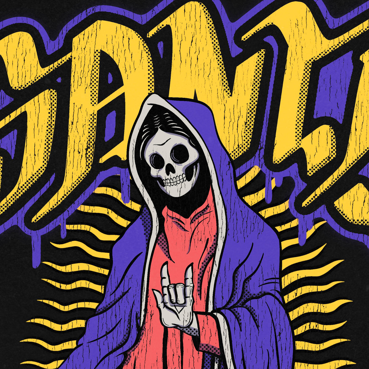 SANTA MUERTE Unisex 180g T-shirt 100% Cotton