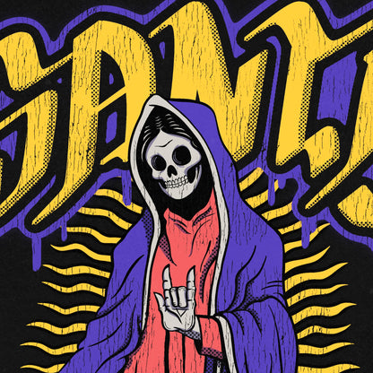 SANTA MUERTE Unisex 180g T-shirt 100% Cotton